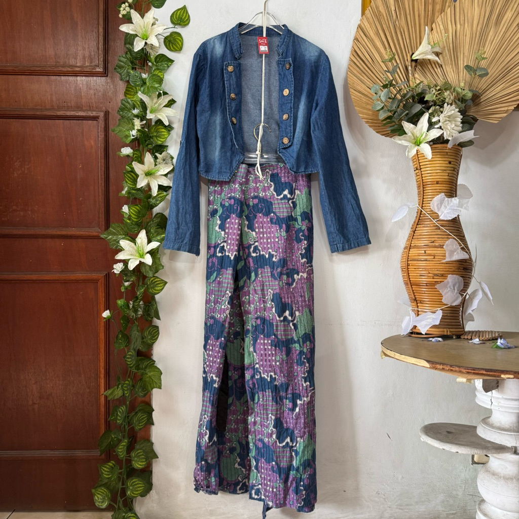 Set Crop Outer Rok Lilit Navy