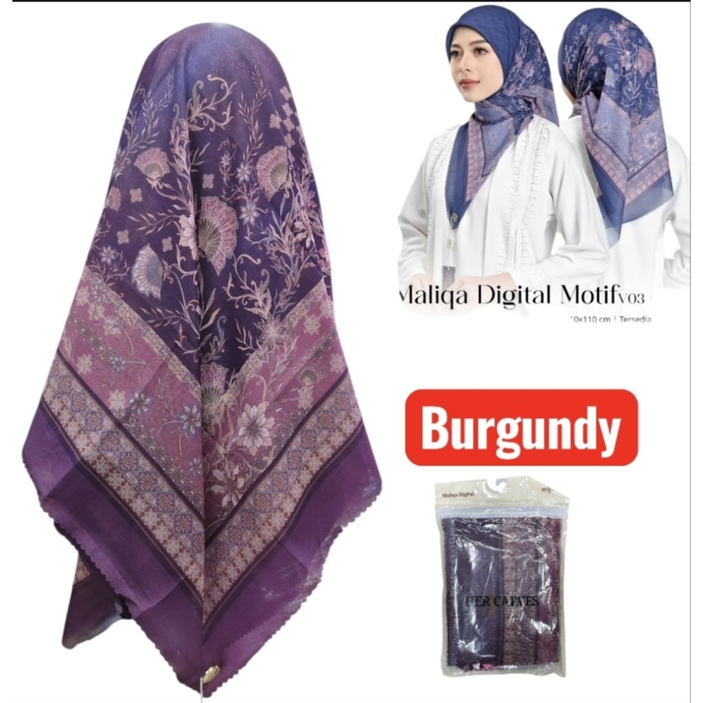 Hijab jilbab segi empat paris motif herscarves