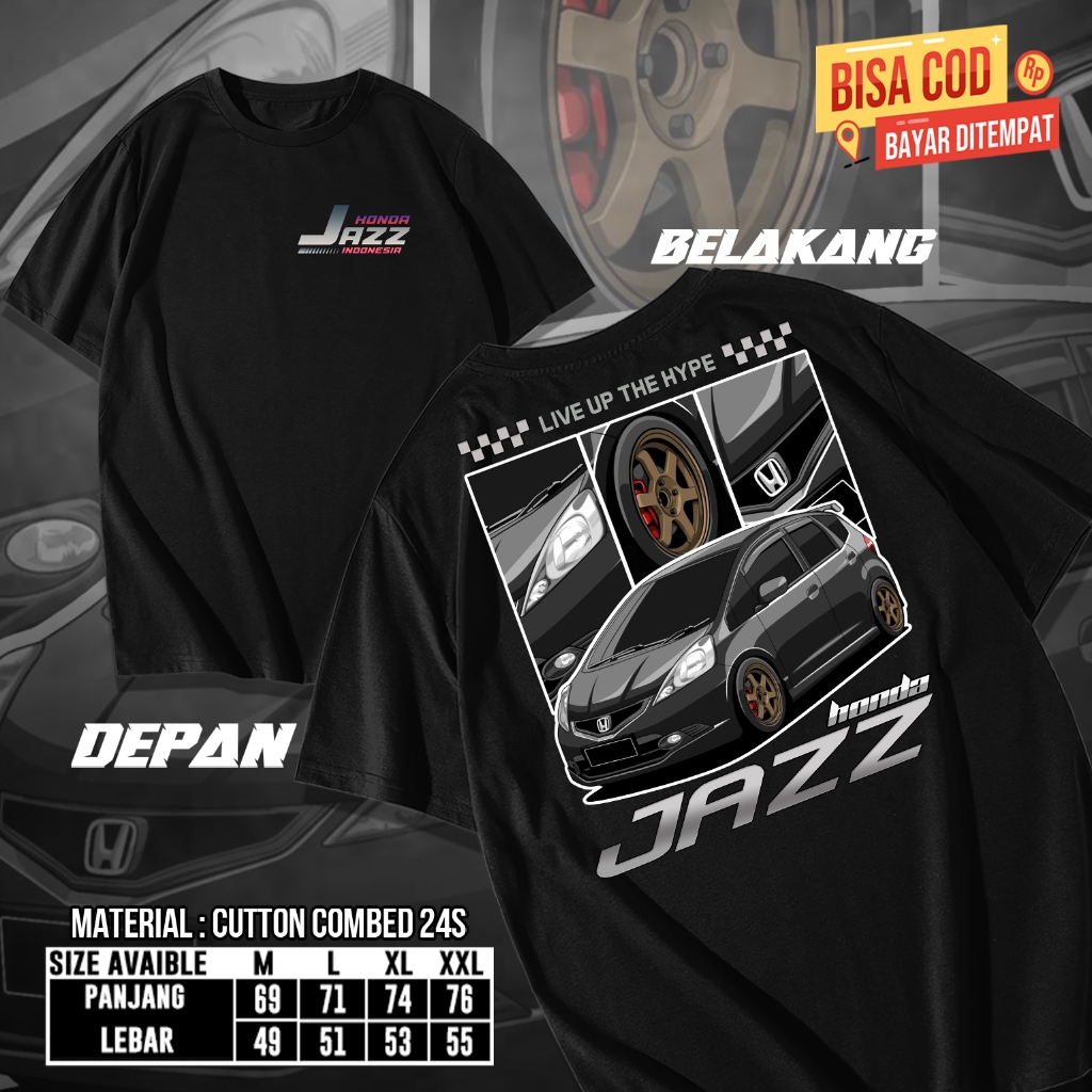 [ DISTRO TEBAL ] Terbaru Kaos Custom HONDA JAZZ Club | Gratis Tambah Nama/Ganti Gambar Sendiri | Baj