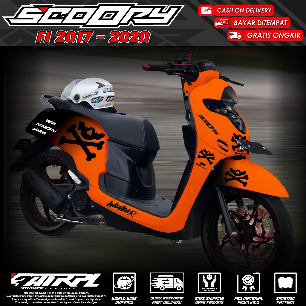 Decal Sticker Scoopy 2017 2018 2019 2020 decal scoopy full body Full Blok Sticker Scoopy Dekal New F