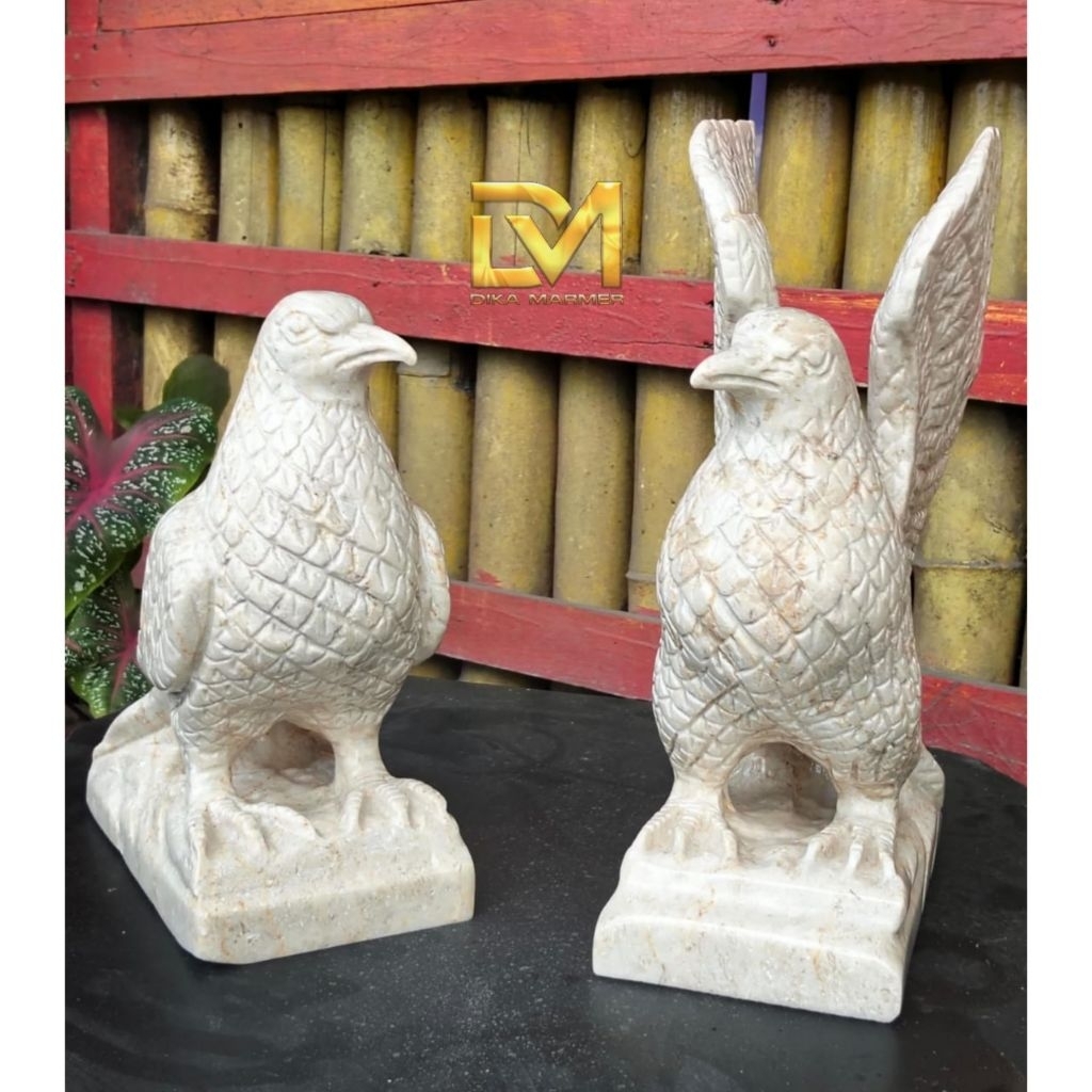 Patung Burung Merpati Minimalis Batu Marmer Putih Super Mengkilap ( custom )