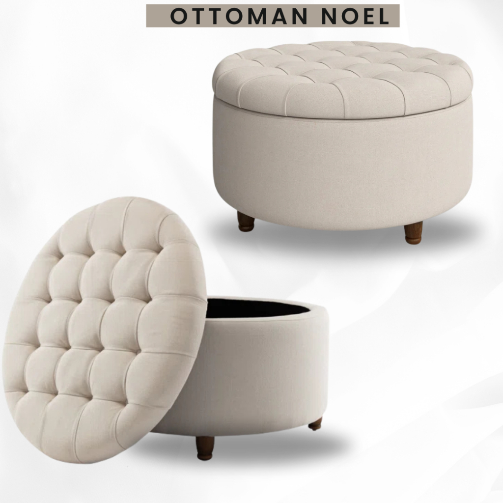 ( 00 ) Ottoman bulat storage sofa bulat  kursi penyimpanan box