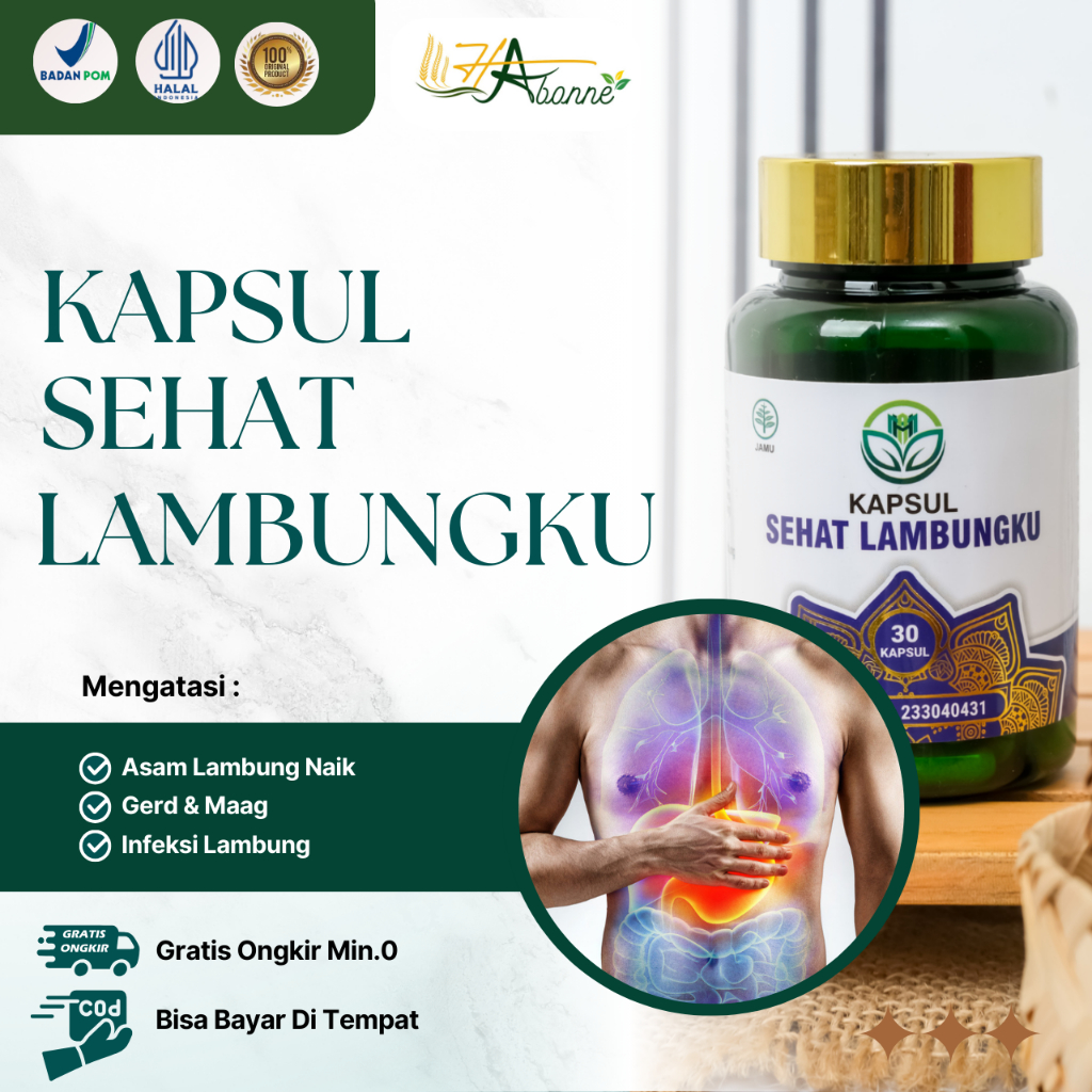 Kapsul Sehat Lambung 100% Obat Asam Lambung/Gerd Maag Dispepsia Infeksi Lambung Luka Lambung - 1 Bot