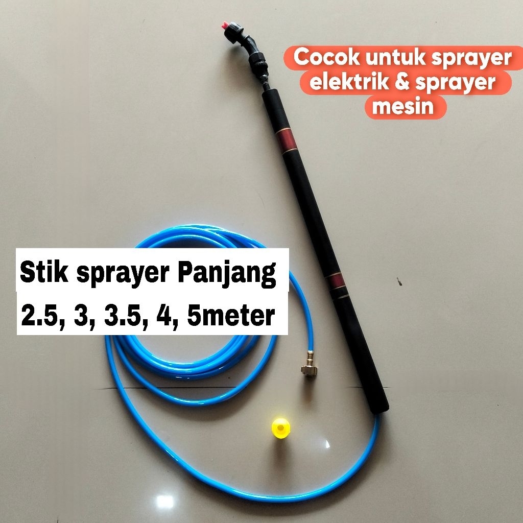 Stik sprayer panjang 2.5 3 4 & 5meter bahan fiber untuk penyemprotan pohon tinggi dan lahan pertania
