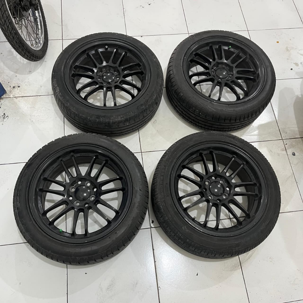 VELG MOBIL RACING RE30 RING 16 LEBAR 7 ET35 LUBANG BAUT PCD 4x100, 4x114 BAN 195/50R16 PELEK