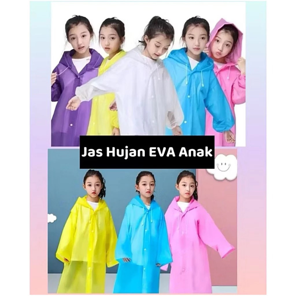 Jas hujan anak EVA jas hujan terusan kancing anak kecil jas hujan raincoat / payung