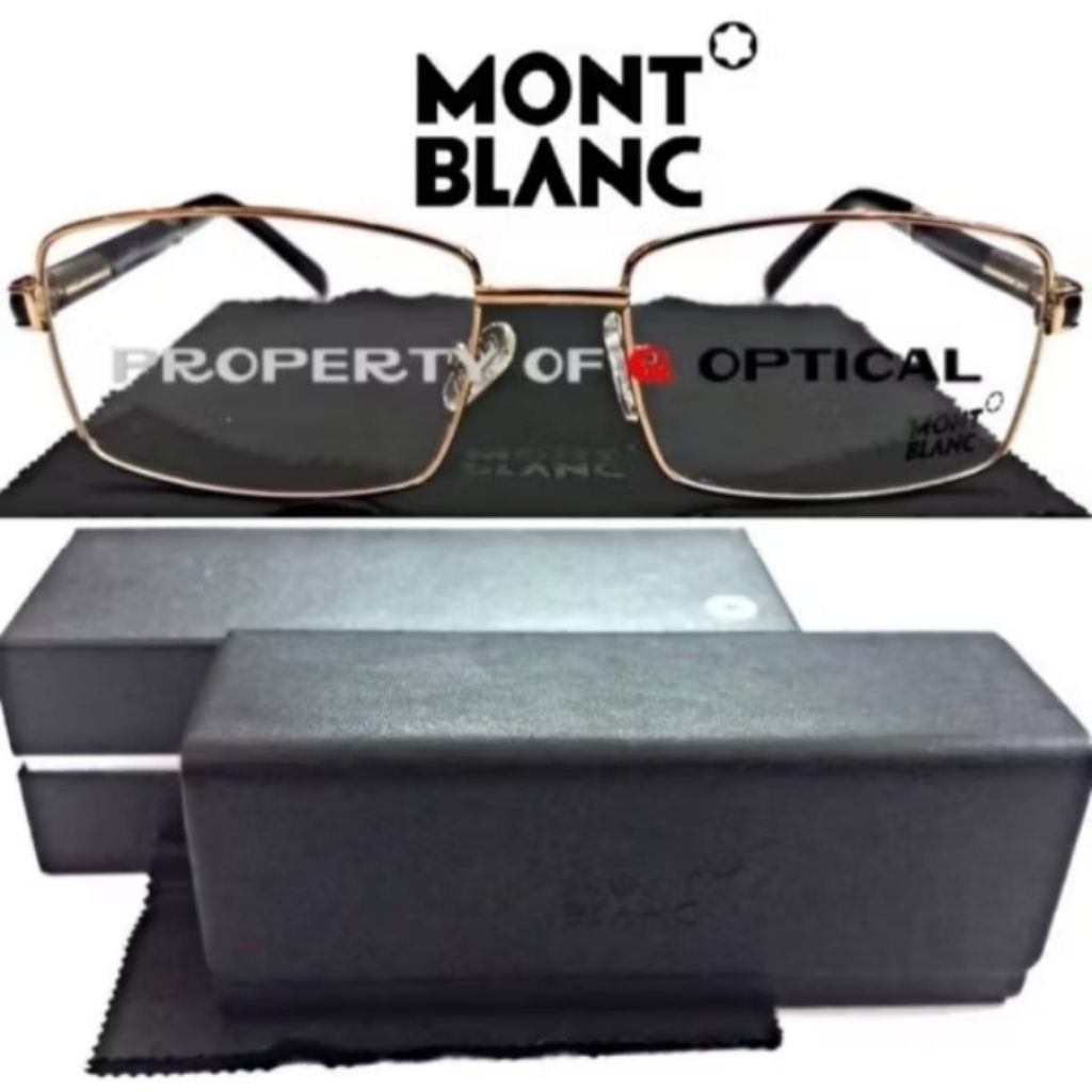 Kacamata Frame Pria Mont Blanc MB0487 - Gold Model Casual Dan Elegan