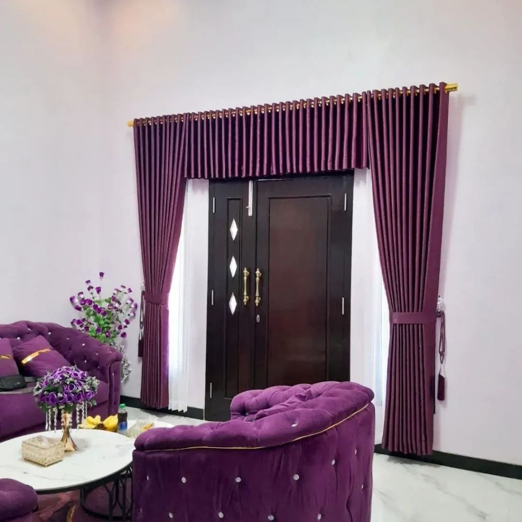 gorden set poni pisah bahan blackout/gorden jendela dan pintu gorden