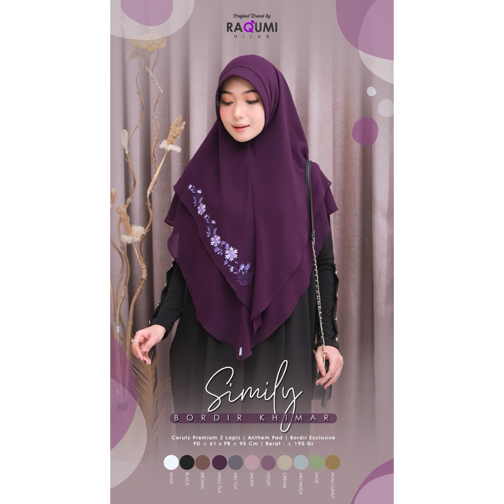 PREMIUM KHIMAR  BY RAQUMI HIJAB//SIMILY BORDIR KHIMAR BRAND ORI BY RAQUMI || NEW ARRIVAL || KHIMAR B