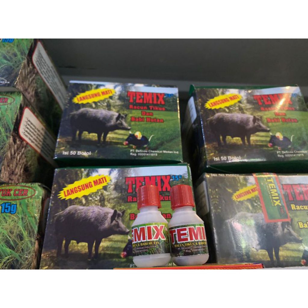 TEMIX Racun Tikus  dan Babi Hutan botol plastik 1 box isi , 50pcs - Efektif, Aman, Praktis