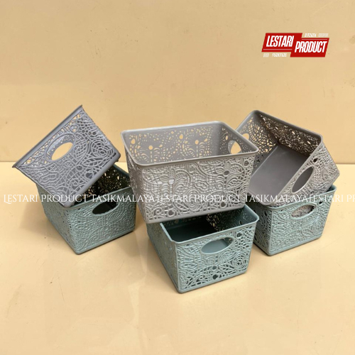 ( 12 PCS ) KERANJANG MINI BASKET FLORA ERIKO | KERANJANG SERBAGUNA | TEMPAT KANCING | TEMPAT ACSESOR