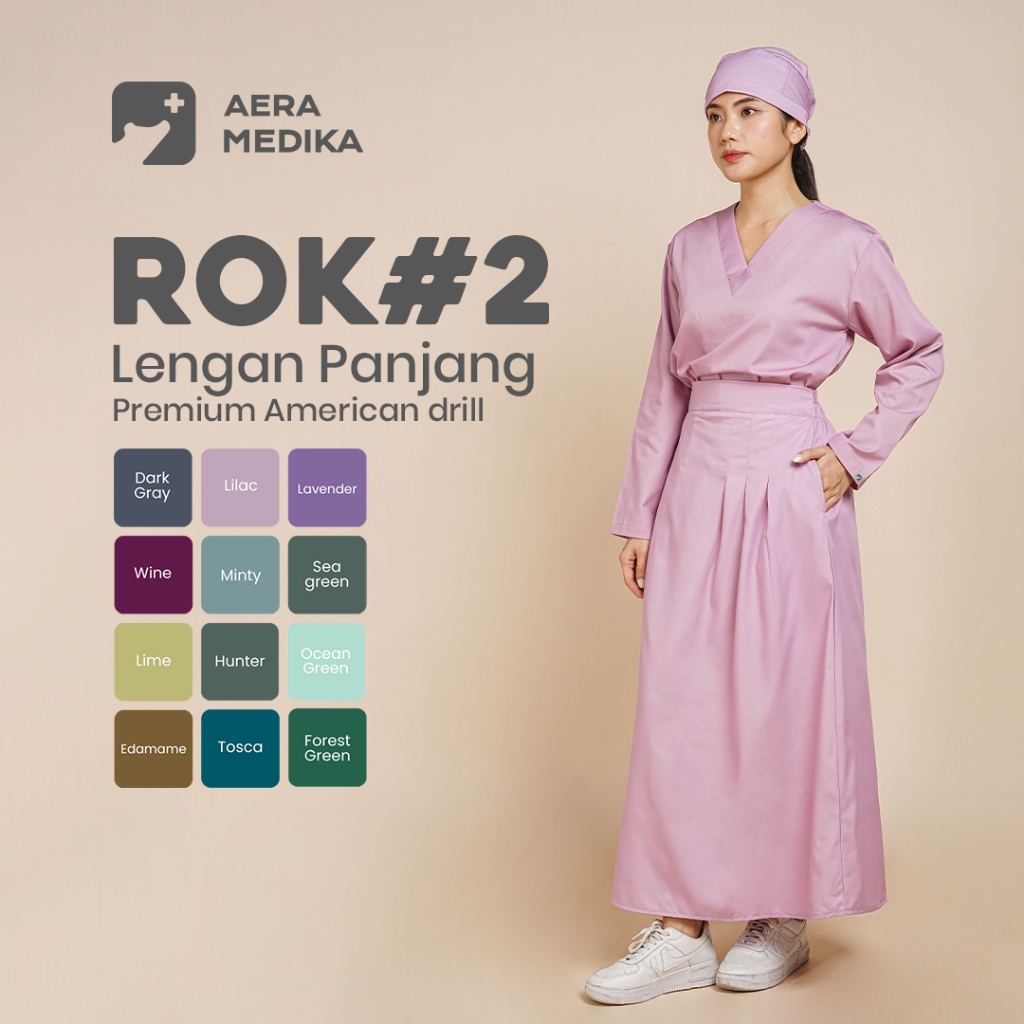 (ROK#2) SET ROK / Scrub / Baju Jaga / Baju OK / Baju Perawat / Scrub Medis / OKA AERA MEDIKA