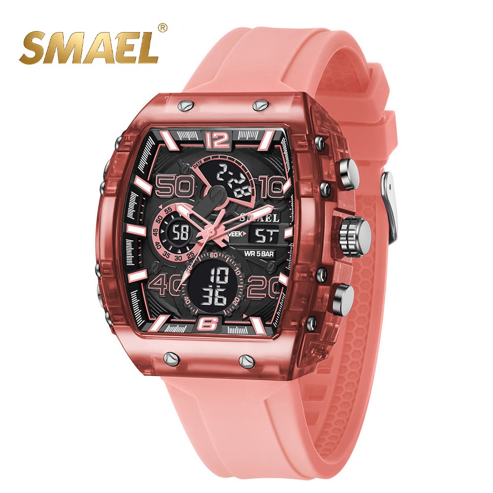 SMAEL 8109N Jam Tangan Wanita Digital Analog Tahan Air Bercahaya Olahraga Multifungsi