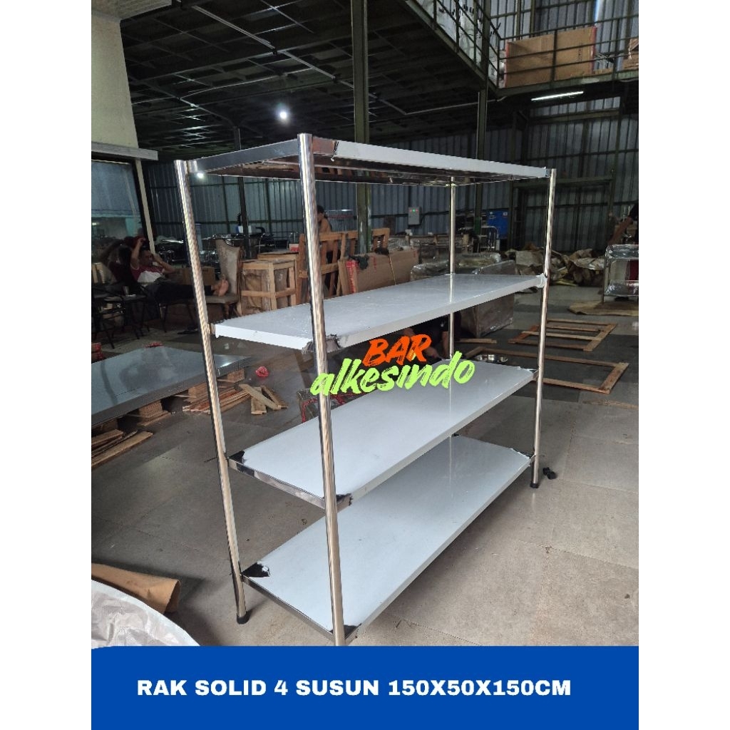 Rak Solid 4 Susun Stainless | Rak Solid MBG 4 susun stainless | Rak Stainless 4 Susun | Rak Peniris 