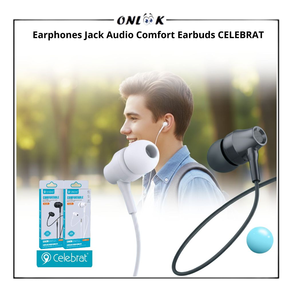 ONLOOK Headset Celebrat G25 Earphones Jack Audio 3.5mm Comfort Earbuds Stereo Sound Full Bass