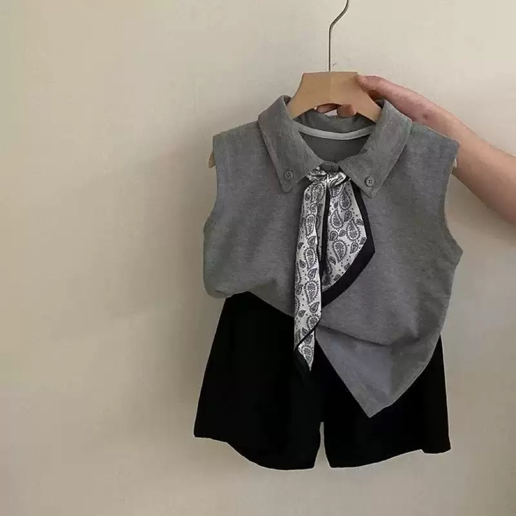 Setelan Casual Polo dan Celana Pendek/Setelan Baju Anak Import/Setelan Baju Anak Perempuan/Baju Anak