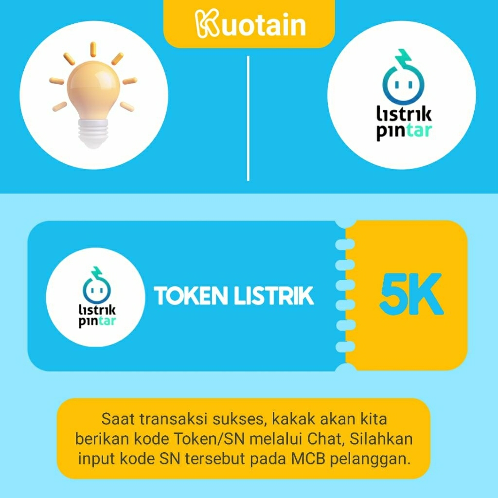 Token Listrik 5k/Pulsa Listrik 5k/Token Listrik Isi Ulang