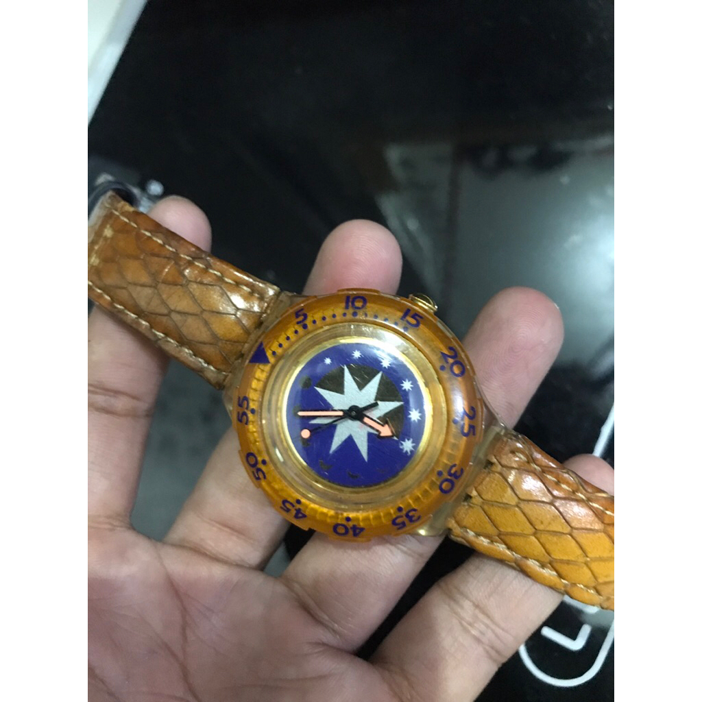 Jam swatch scuba vintage 1993 Lawas second