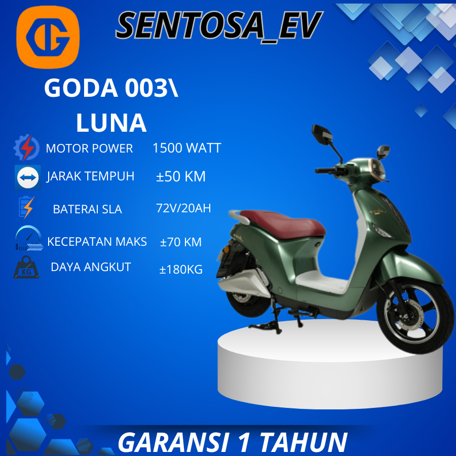 Goda GD003 Luna Sepeda Motor Listrik Skuter 72V 20AH