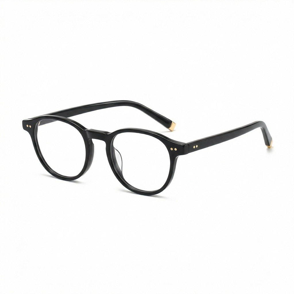 Kacamata Frame 8567 Round Vintage Korean Style - Bahan Acetate Tebal Premium - Pria & Wanita (Unisex