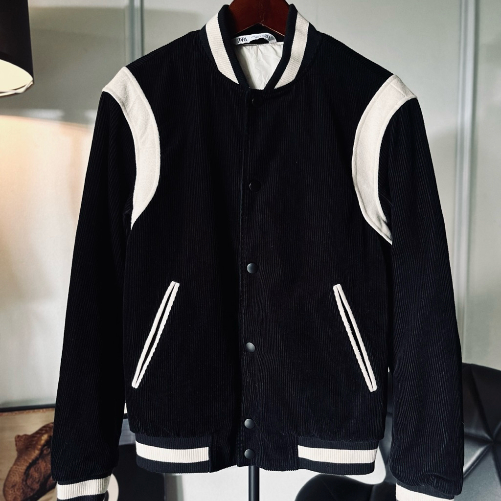 Zara Varsity Jacket Corduroy Stadium Baseball