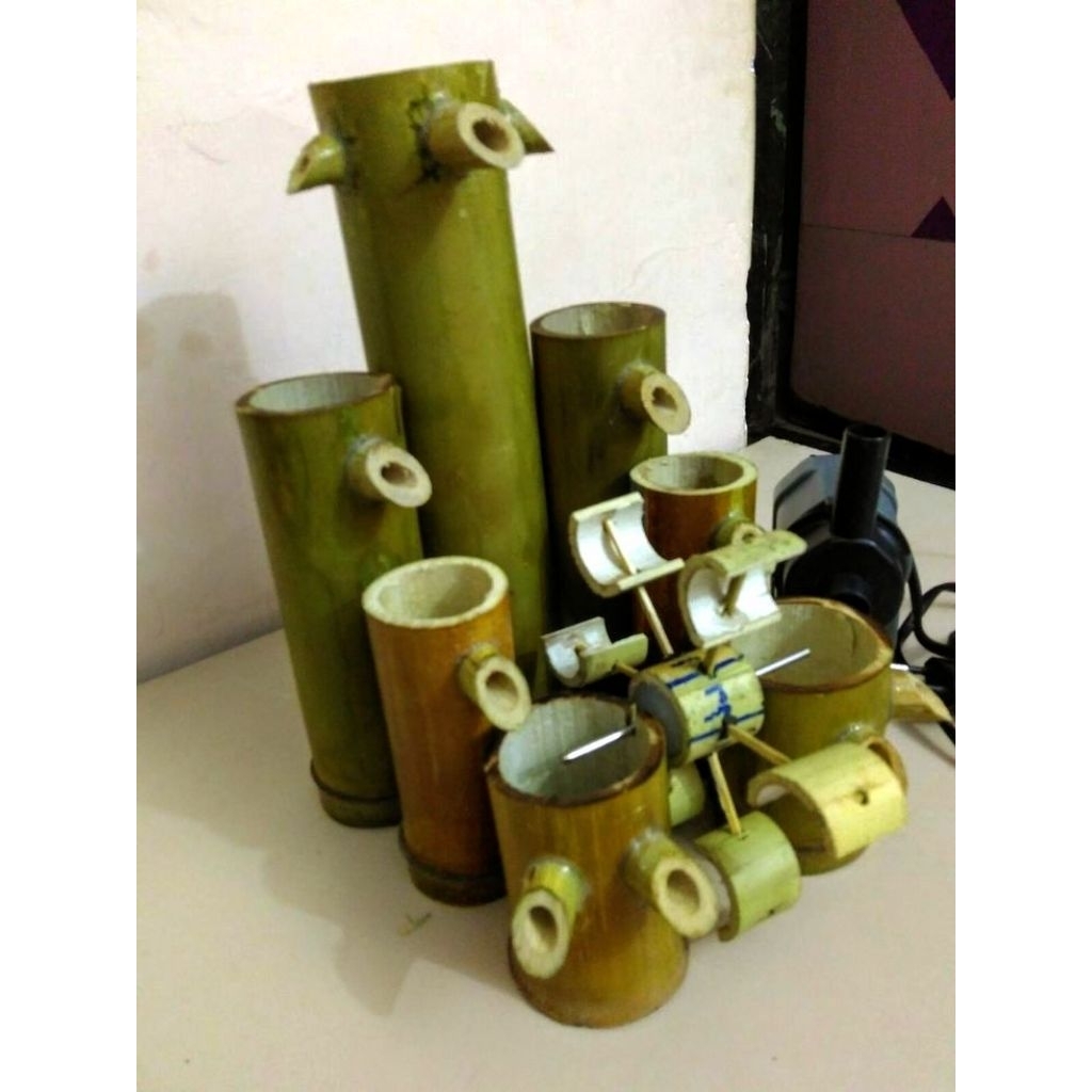 air mancur bambu kincir air pancuran bambu aksesoris aquarium