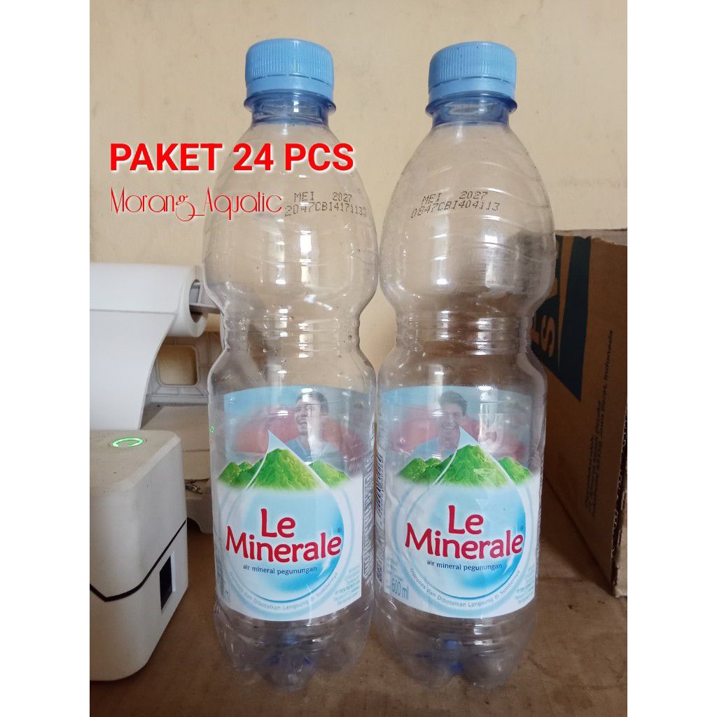 Botol kosong bekas air le mineral 600 ml paket 24 pcs