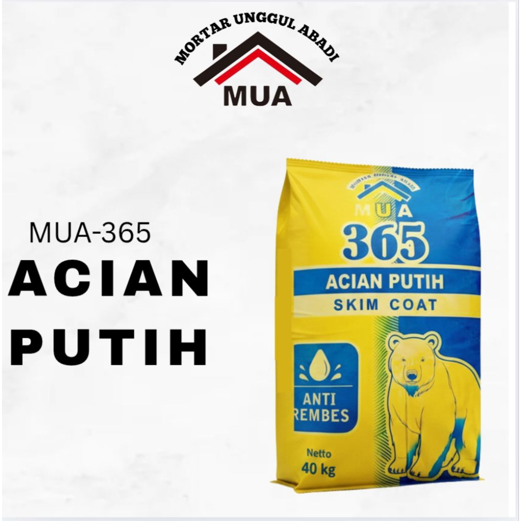 Mortar acian putih *anti retak | Skim coat *40 kg