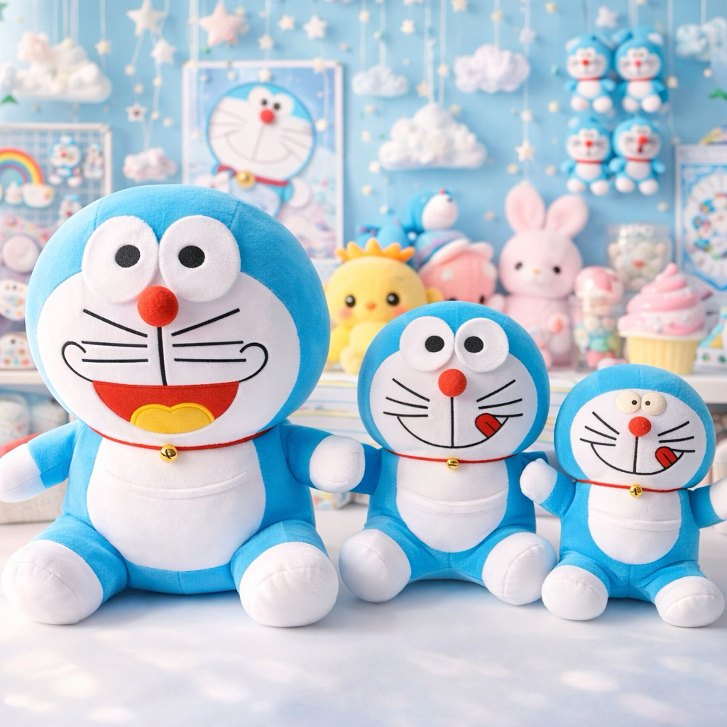 [BISA COD] RIFS- Boneka Doraemon Lucu Lembut SNI Ukuran Kumbo Besar 50cm Sedang 40cm Kecil 35cm Baha