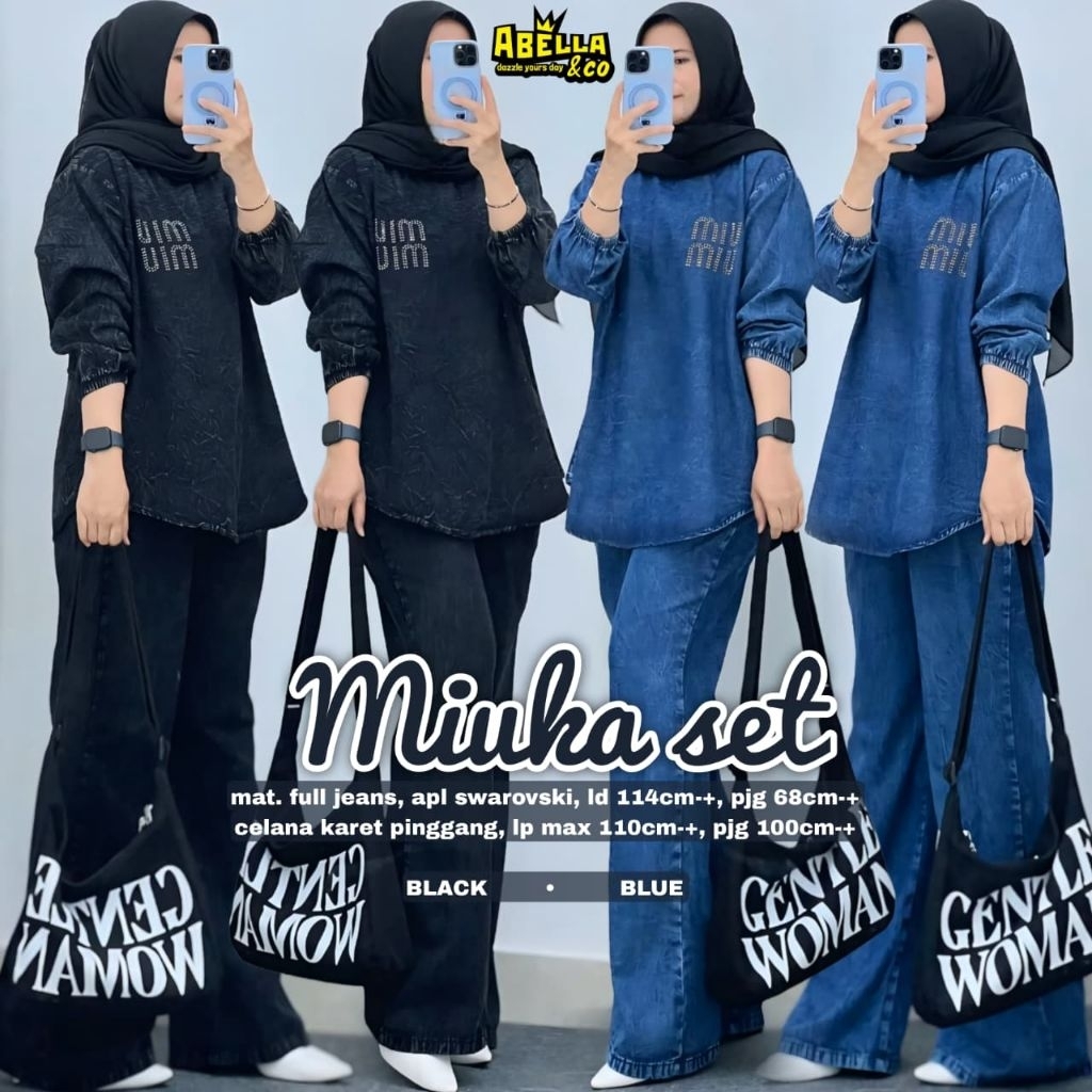 Miuka Set Celana - Tera Set Celana wanita kekinian Realpict