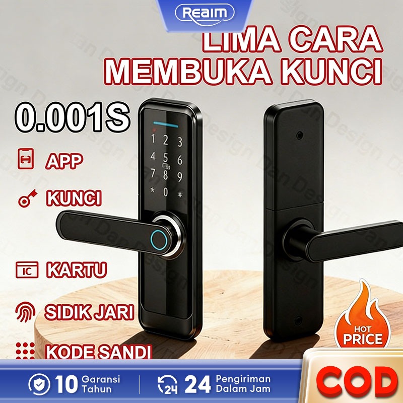 Kunci Pintu Digital Kunci Pintu Sidik Jari Jaminan Keamanan Kartu Akses APP Password Sidik Jari
