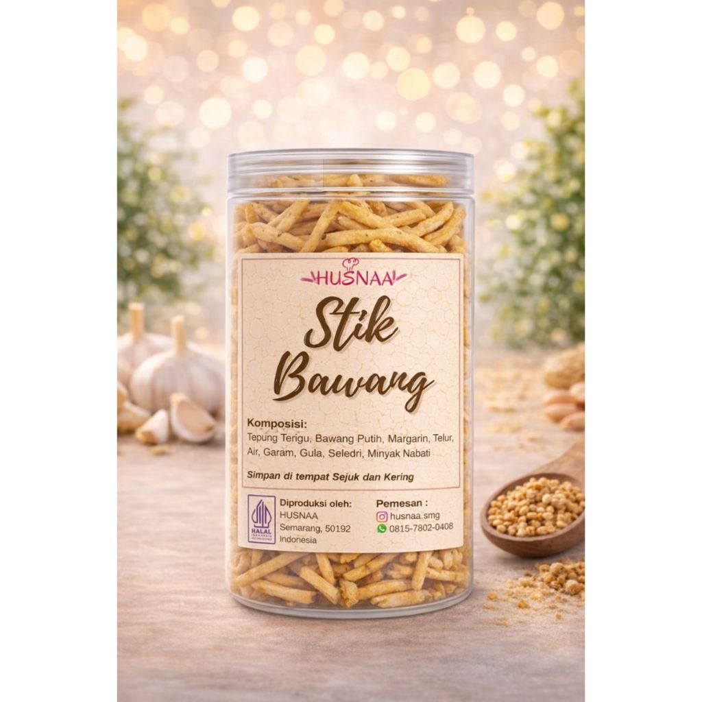 Stik Bawang Premium Toples Jar 800 ml