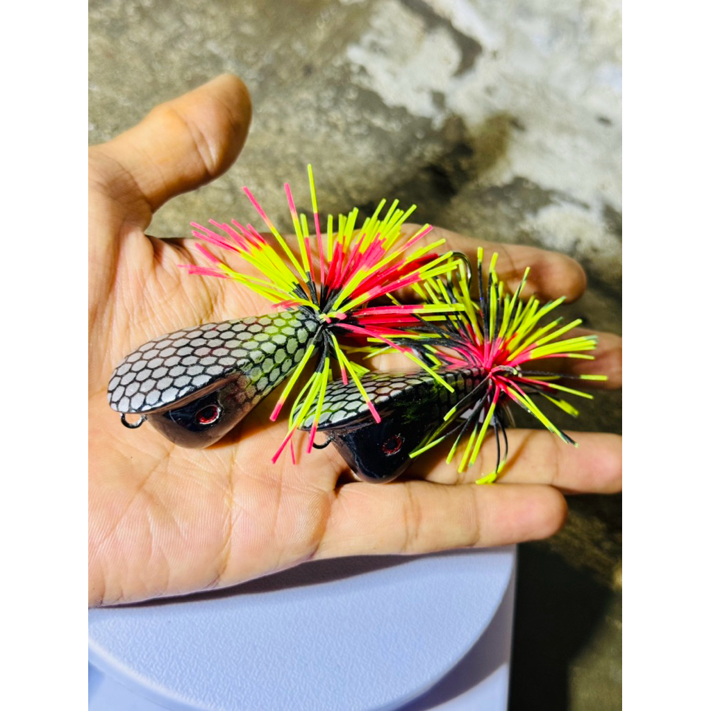 JUMP FROG TOPI 10 gr 5 cm double hook 3/0 | umpan lure cesting gabus toman killer