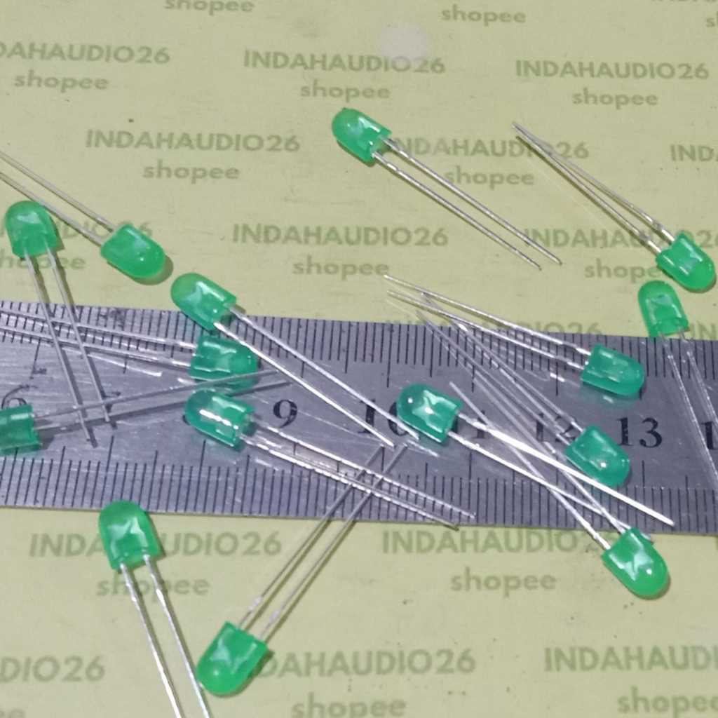 25PCS  OVAL  LED 5mm HIJAU  lampu led 5 mm nyala WARNA HIJAU . LED  NYALA HIJAU ... GREEN  IJO  led 