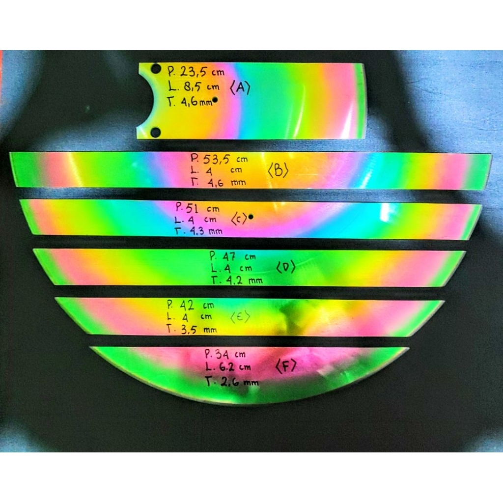 BAJA D2 PELANGI tanpa sepuh tinggal bentuk mulus (full pelangi)