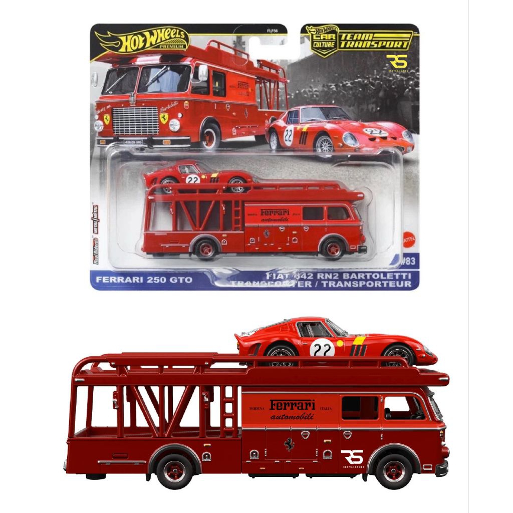 Hot Wheels TEAM TRANSPORT - [ TEAM TRANSPORT 2025 ] Ferrari 250 GTO & Fiat 642 RN2 Bartoletti