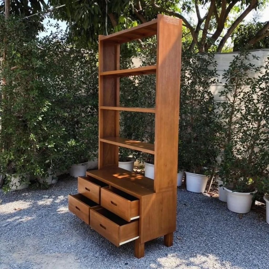 RAK BUKU KAYU JATI / RAK HIAS KAYU JATI /RAK PAJANGAN KAYU JATI