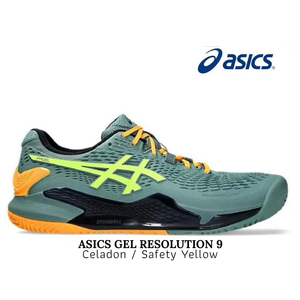 Sepatu Padel Tenis Asics Gel Resolution 9 Celadon / Safety Yellow