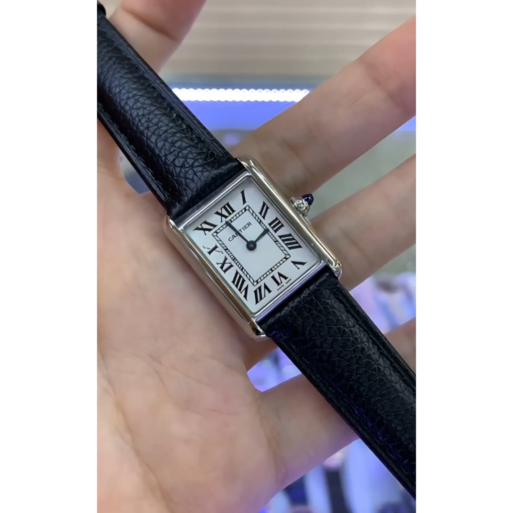 RARE ITEM SWISS TANK Jam tangan Tank Must small silver Leather 22MM SWISS QUARTZ RONDA