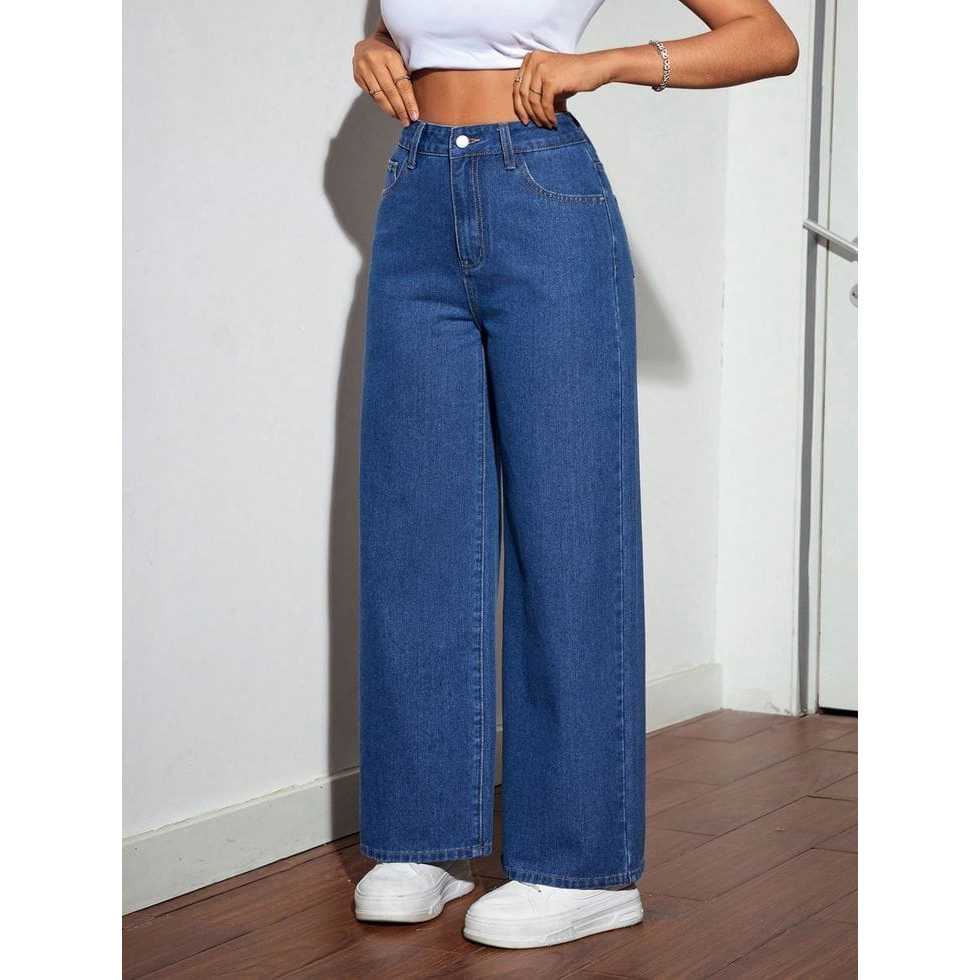 JUMBO HIGHWAIS KULOT JEANS WANITA KEKINIAN/CELANA WANITA HIGHWAIS/KULOT JUMBO WANITA/CELANA WANITA K