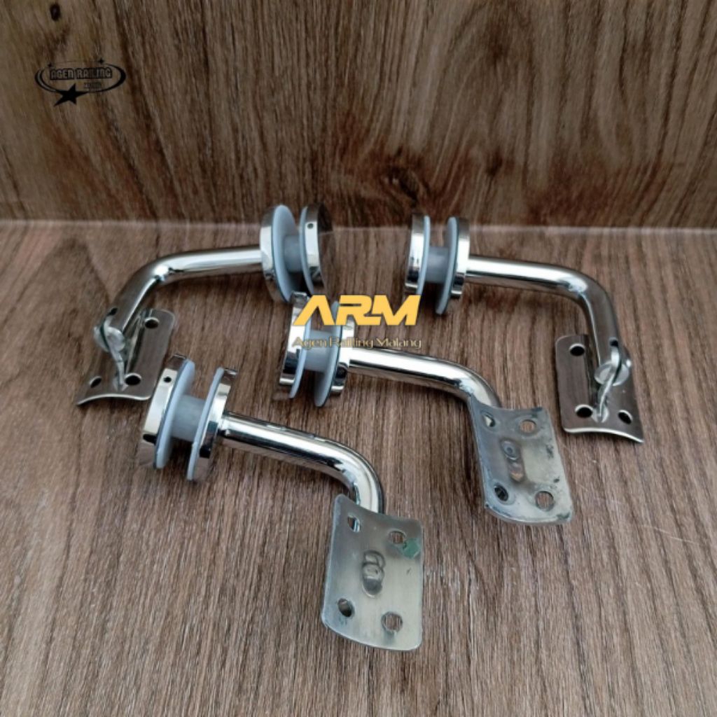 braket kaca klem penjepit kaca railing tangga/railing tangga murah minimalis/aksesoris railing tangg