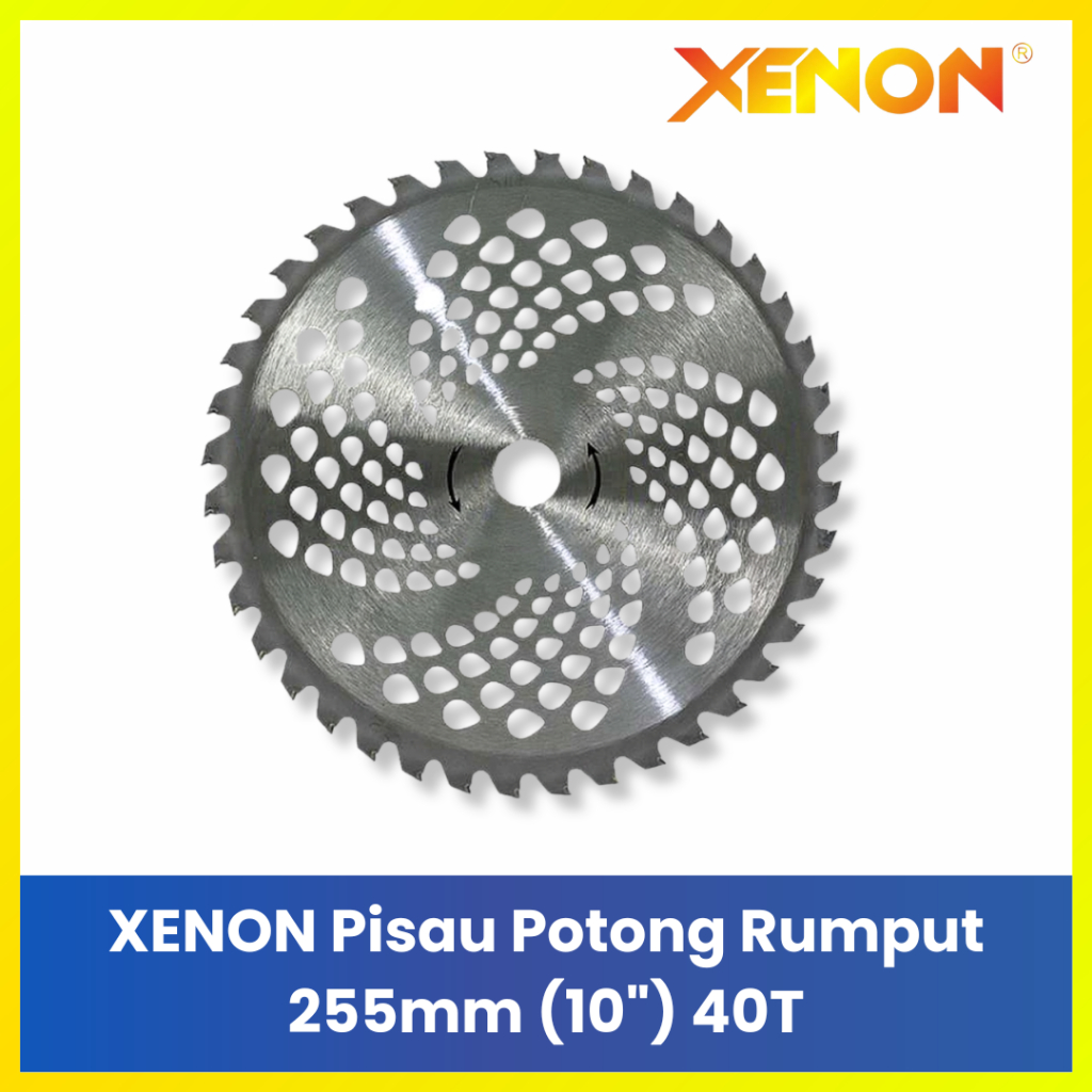 XENON Mata Pisau Rumput Bulat 40 Gigi 255mm - Pisau Mesin Potong Rumput 10 Inch Murah