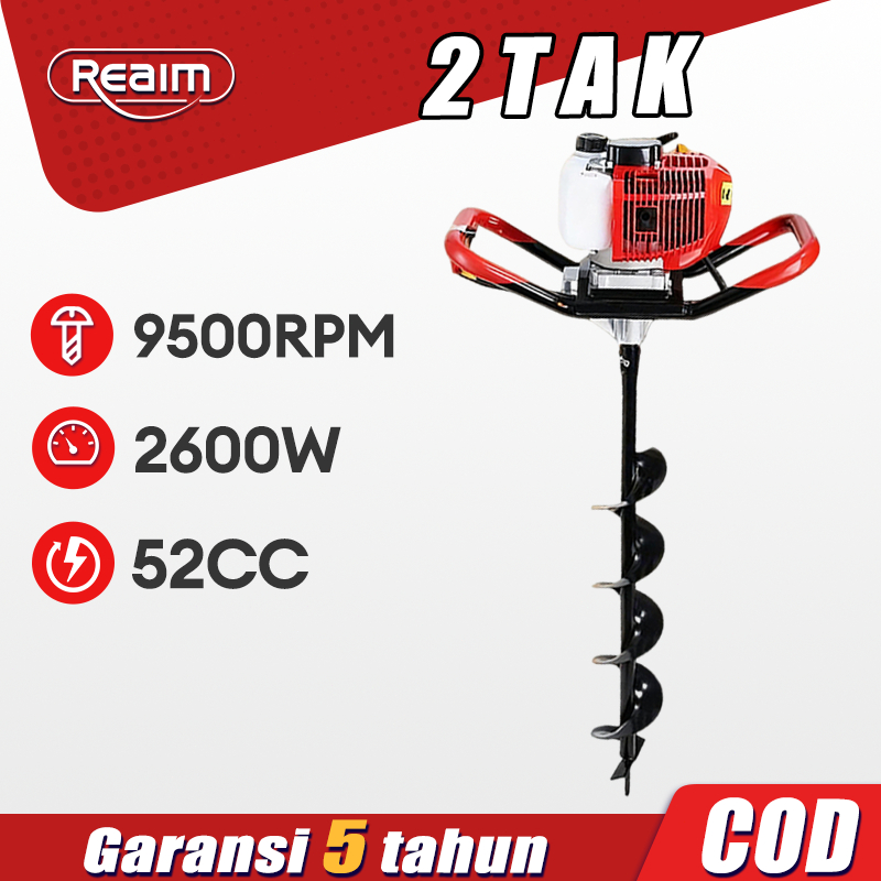 Reaim Mesin Bor Gali Tanah 2 Tak Earth Auger Drill Earth Auger Alat Penggali Lubang Tanah Engine Dri