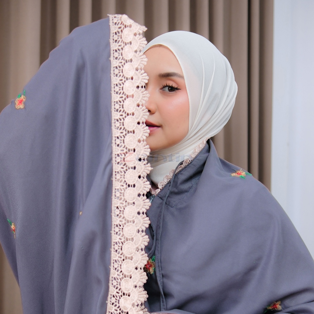 Zeintin - Mukena Dewasa Zeintin Motif Bordir Renda Travelling Fashion Wanita Muslimah Zeintin AT