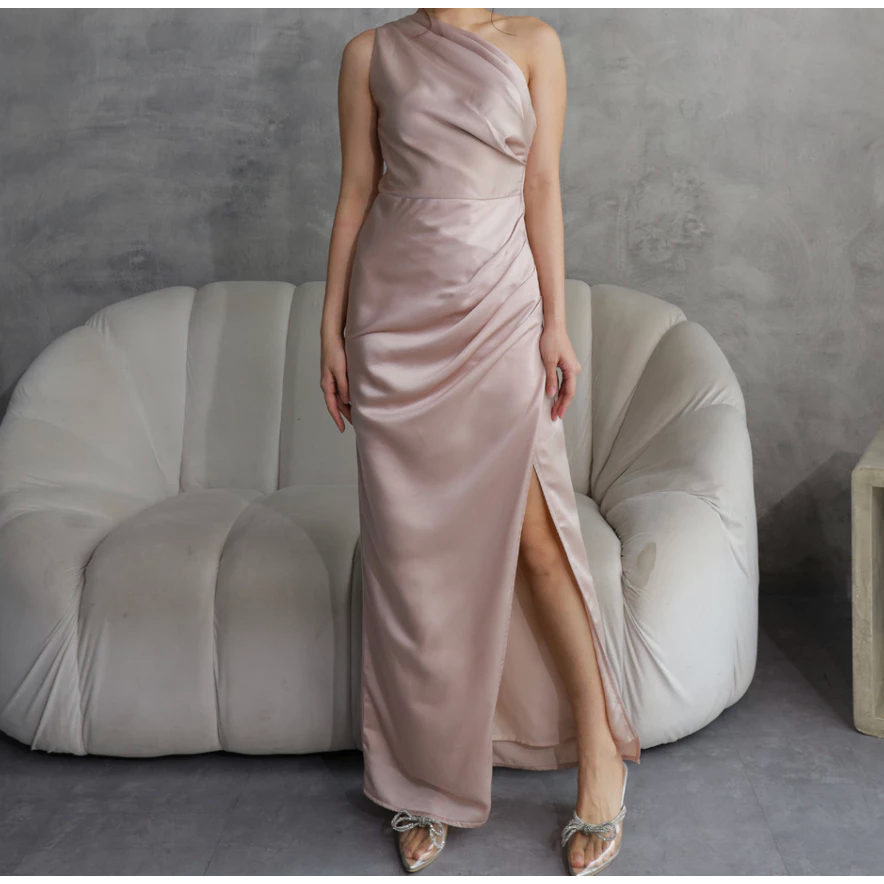 Satin Dress Dress Satin Wanita Dress Party Bridesmaid Dress