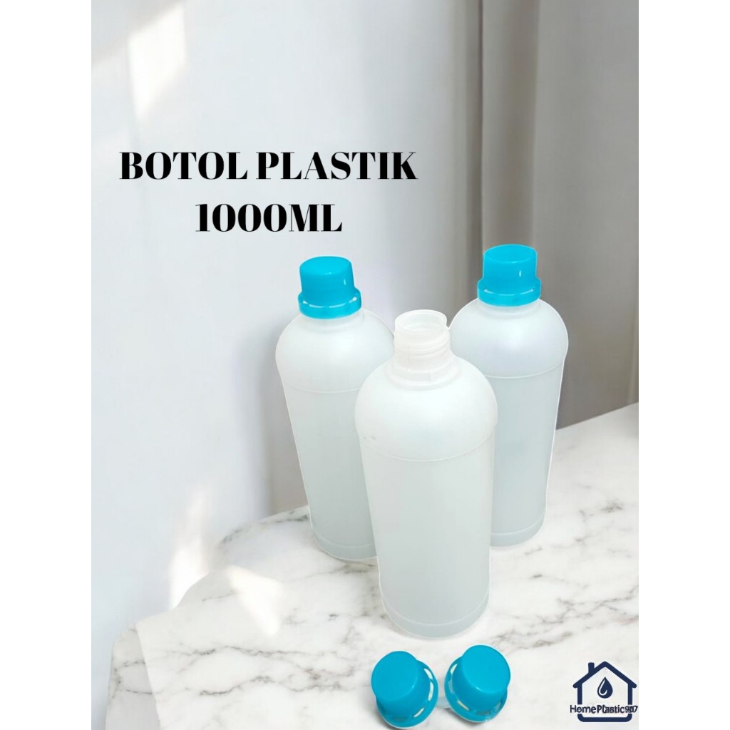 BOTOL PLASTIK HDPE WARNA NATURAL UKURAN 1000ML