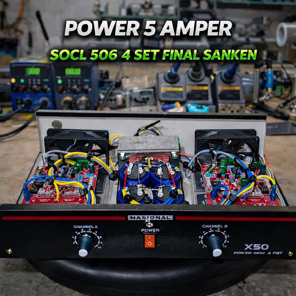POWER 5 AMPER CT32 TRAFO 100% MURNI ANTI PANAS TERJAMIN .. SOCL 506 2SET FINAL TOSHIBA SANKEN