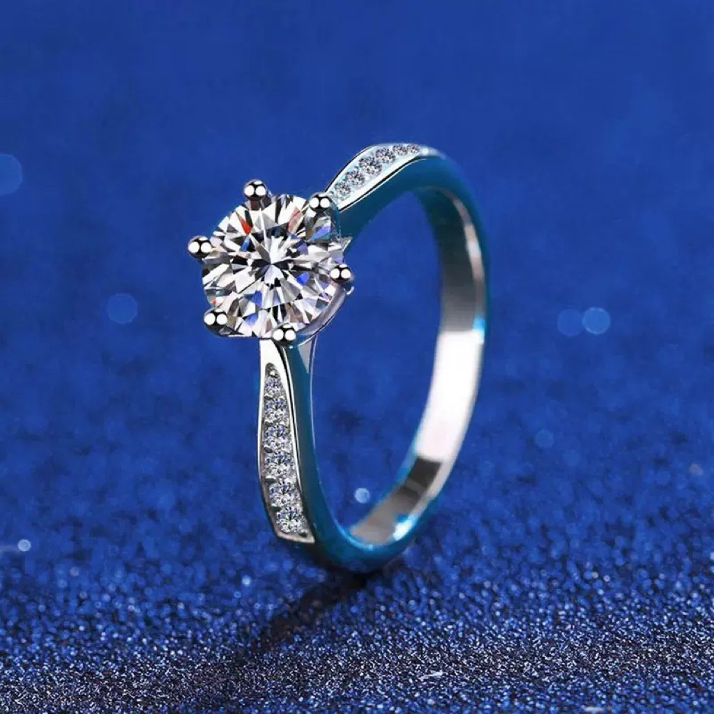 Jacob Moissanite (CM6) - Cincin Berlian Moissanite Wanita