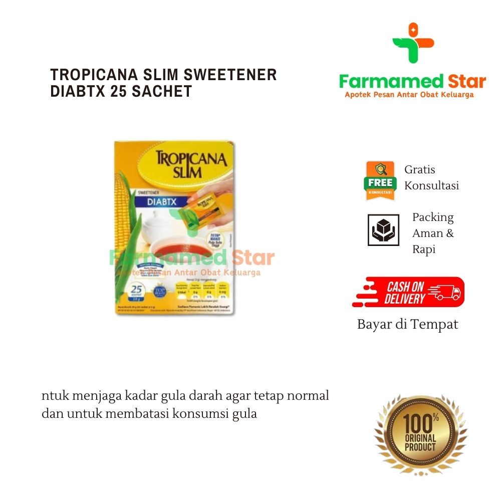 TROPICANA SLIM SWEETENER DIABTX 25 SACHET