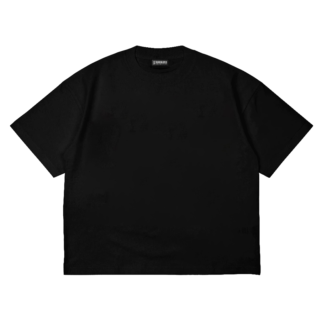 BADBOSS Kaos Boxy Oversize Hitam Polos Cotton Combed 20s